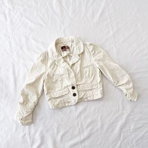 vintage cream corduroy shrunken blazer